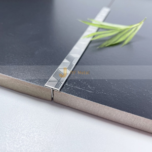 T-Shaped Brushed Stainless Steel <b>Metal</b> Tile Trim <b>Strip</b> for Apartment Use-Durable Waterproof Easy Installation - Product Image 3