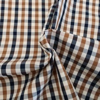 Tissu en sergé de polyester à carreaux 110 GSM, tissu à carreaux tissé pour veste, doublure de trench-coat