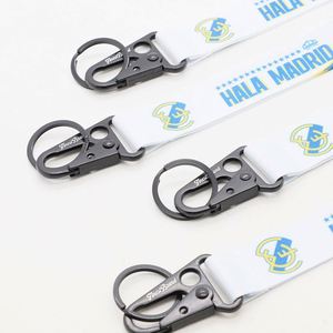 Custom Sublimation Print Short <b>Lanyard</b> Keychain Team Logo <b>Polyester</b> Wrist Keychain Straps for Football Sports Club Fans - Product Image 3