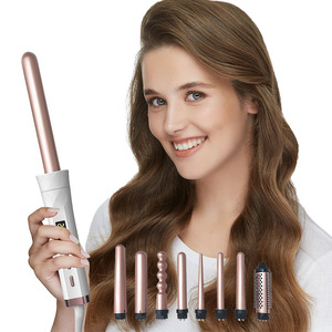 Curling <b>Iron</b> Set <b>8</b> In 1 Interchangeable Barrels Led Display Electric Hair Styler For Women With Multiple Attachments - Product Image 1