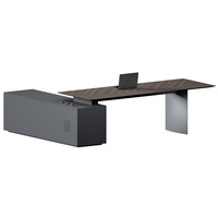 Mobilier de luxe moderne bois design MDF maison exécutif en forme de l PDG bureau bois ordinateur étude table bureau