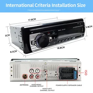 Descarga inalámbrica de alta calidad Radio para vehículo Mp3 reproductor de Sistema de música para coche USB FM EQ AUX SD Bluetooth 1 DIN Radio para coche