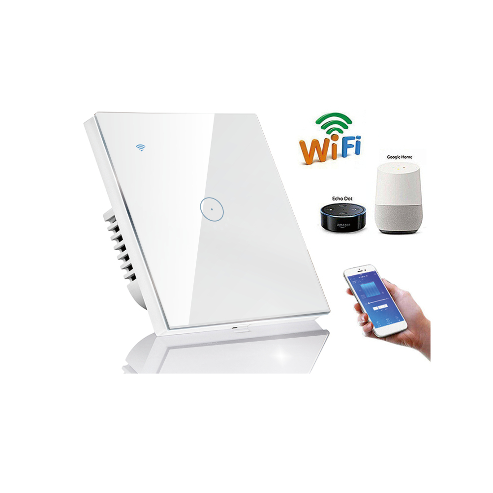 Умный настенный выключатель Tuya с сенсорной панелью, работает с Alexa Google Home WiFi