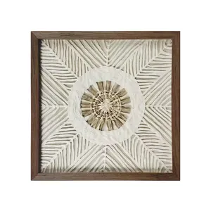 Customizable Modern Geometry Decorative Pattern 3D Framed Paper Pulp Painting Wholesale Wall Art for Indoor Hanging Decoration