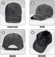Casquette de baseball vintage américaine réglable en coton 100% avec logo personnalisé OEM ODM, broderie florale en relief, motif léopard/à pois