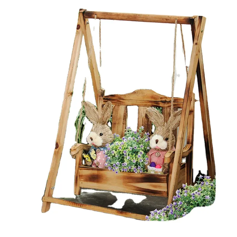 Solid wood balcony garden decoration swing garden climbing corner courtyard wooden frame decoration garden shelf