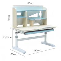 Table d'étude ergonomique moderne en bois réglable pour enfants avec étagère ouverte et plateau inclinable pour espace d'apprentissage en chambre - OEM