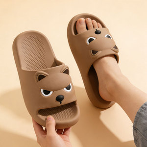 Mignonnes pantoufles en forme de chiot pour femmes, semelle épaisse, antidérapantes, pour la maison, la salle de bain, usage décontracté - Product Image 2