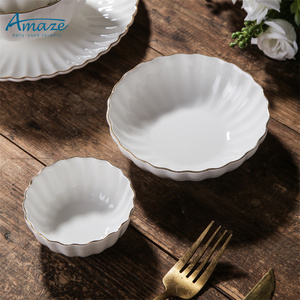 Juego de <span class=keywords><strong>tapas</strong></span> blancas redondas de lujo de estilo europeo, platos de comida de alta calidad para restaurante, catering, salsa de soja - Product Image 1