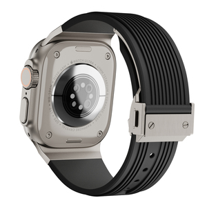 Cinturino in Silicone sportivo personalizzato di lusso per cinturino in gomma traspirante iwhtch connettore in metallo <span class=keywords><strong>Apple</strong></span> <span class=keywords><strong>Ultra</strong></span> 2 <span class=keywords><strong>Watch</strong></span> 5 6 7 8 SE - Product Image 4
