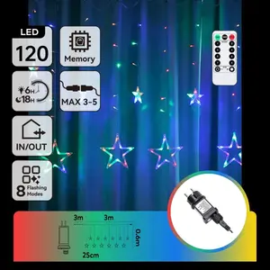 Strisce luminose a basso voltaggio collegabili, RGBY, 6m totali, 12 strisce, ideali per decorazioni interne ed esterne, feste - Product Image 1