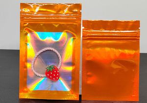 Custom Iridescent Rainbow Yin-Yang Bag Wholesale Laser Holographic Flash Jewelry Self Sealing <b>Packaging</b> Bag 20x30cm - Product Image 6
