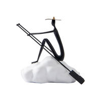 Evelyn moderne minimaliste abstrait bateau humain noir et blanc Figure Sculpture Design Art bureau ornements