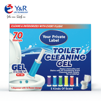 Gel de toilette désodorisant parfumé estampé de fleur jetable efficace pour l'élimination des taches et le nettoyage