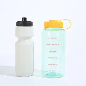 Large Capacity 1000ml Handgrip Sport Water Bottle Logo Custom Plastic Drink Cups