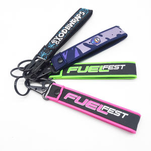 Venta caliente promocional logotipo personalizado bordado RFID Jet Tag tela llavero tejido llavero - Product Image 5