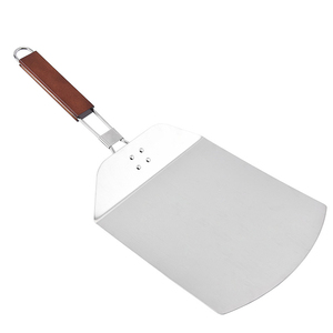 Spatule à pizza en acier inoxydable antiadhésive pour la cuisson artisanale du pain, avec manche en bois pliable, vente en gros - Product Image 2