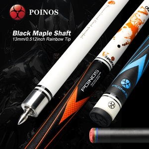 Taco de billar POINOS PREOAIDR V8 de fibra de carbono con eje de arce, punta de arcoíris de 13 mm y unión tipo bala para jugar al billar - Product Image 2
