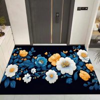 Große, maßgefertigte, geometrische, landhausartige, maschinell gefertigte Fußmatte und Teppich