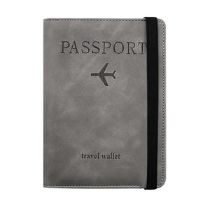 Portefeuille de voyage en cuir PU personnalisé, vente en gros, porte-cartes anti-RFID avec fente pour billet, couverture de passeport - Product Image 3