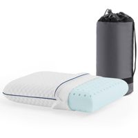Oreiller en mousse gonflable portable au toucher moyen en peluche Remplissage en mousse à mémoire de forme 1-Pack Taille standard Soutien du cou et des épaules Soulagement du dos