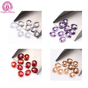 Grosir Pabrik kualitas tinggi 3*5mm ke 8*10mm bentuk Oval papan pemeriksa ganda potong batu CZ warna-warni potongan kotak zirkonia kubik - Product Image 2