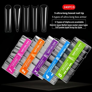 Nouvelles Ongles Press-on Super Longs Effet Goutte d'Eau Style Ballerine – Vente en Gros Direct Usine avec Faux Ongles - Product Image 1