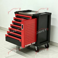 Armoire à outils roulante industrielle JMST avec 322 outils, 7 tiroirs et 1 porte latérale, chariot à outils de grande capacité sur roues
