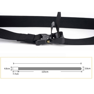 3,8 cm de ancho nueva hebilla de aleación de aluminio al aire libre táctico Nylon hombres elástico ligero cinturón pantalones Fans ropa de trabajo Cargo cinturón negro - Product Image 4