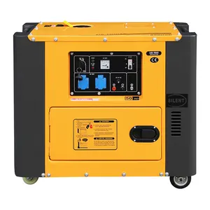 186f 5KVA 4500วัตต์เครื่องกำเนิดไฟฟ้าดีเซลแบบเงียบระบบระบายความร้อนด้วยอากาศขนาดเล็กพกพา