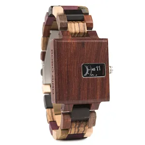 2019 bobo vogel horloge mannen mode hout quartz horloge met custom hout horloges