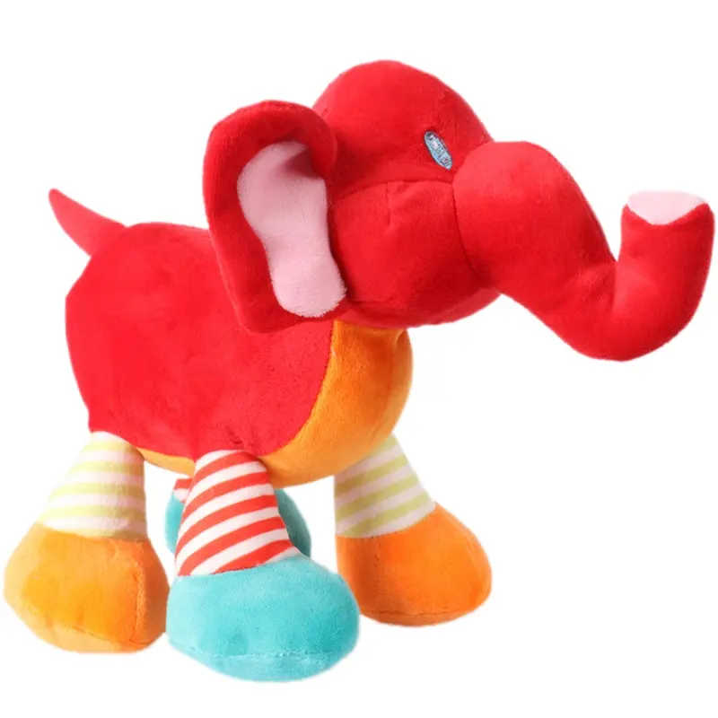BSCI Factory Custom Cute Cartoon Stuffed Animal Plush Soft Red Elephant Toy For Baby Kids Gifts