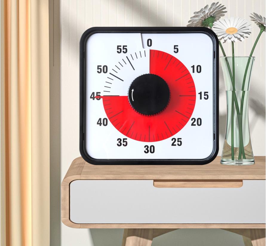 Timer dapur sakelar mekanis pomodoro 60 menit, Timer belajar Visual untuk rapat memasak produktivitas magnetik