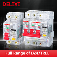 Disjoncteur différentiel Delixi DZ47TRLES Type D transparent sur rail DIN 1P+N 2P 3P 4P 6A 10A 16A 20A 25A 32A 40A 50A 63A