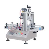 Machine de capsulage automatique multifonctionnelle en ligne à quatre roues pour bouchons à vis de bouteilles avec pompe à gâchette