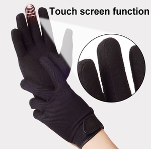 Top One 1 paire hommes femmes garçons anti-dérapant écran tactile marron travail course cheval équestre gants d'équitation - Product Image 3