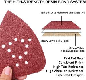 5-1/4 "X <span class=keywords><strong>3</strong></span>-<span class=keywords><strong>3</strong></span>/4" fare zımpara zımpara detay zımpara pedleri kanca döngü 60-220Grit zımpara diskleri - Product Image 2