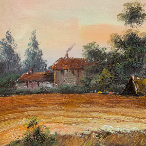 Dipinti a Olio Fatti a Mano 20 Pollici x 24 Pollici, 100% Dipinti a Mano, Arte Classica di Campo, Lussuoso Quadro Astratto con Albero per Soggiorno 3D - Product Image 1