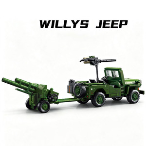 <span class=keywords><strong>Jouet</strong></span> de construction <span class=keywords><strong>militaire</strong></span> Willys <span class=keywords><strong>Jeep</strong></span> en blocs ABS, <span class=keywords><strong>jouet</strong></span> de construction DIY avec modèle de canon M101A1, <span class=keywords><strong>jouet</strong></span> éducatif d'histoire pour garçons - Product Image 3