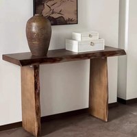 Table console en bois massif Wabi Sabi à bord naturel irrégulier, table d'entrée, table de couloir rustique, table d'appoint longue pour couloir
