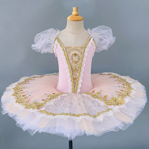 Costume de ballet pour femmes, jupe tutu pour enfants Lago des cygnes, jupe professionnelle petite cygne bouffante - Product Image 5
