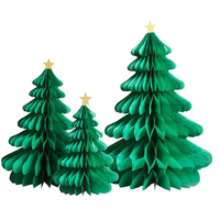 Décoration de Noël en papier nid d'abeille, arbre de Noël en papier 3D, centre de table, décoration suspendue pour Noël