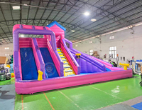 Toboganes Inflables de Agua Alibaba, Castillo Inflable con Tobogán, Tobogán Inflable Rosa