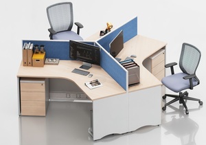 Escritorio Modular de Oficina en Forma de Y de Madera para Varios Trabajadores, Venta Directa de Fábrica Moderna, para Centro de Llamadas, con Opciones para 2/3/4/6 Personas - Product Image 4