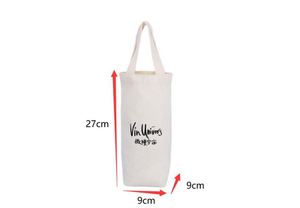 Printable Logo <b>Canvas</b> Wine Bag Single Bottle <b>Round</b> Bottom Handle Pure Cotton <b>Canvas</b> Wine Bag - Product Image 6