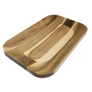 Plateau de service en bois Plateau de nourriture en acacia fait à la main Plateau d'apéritif en bois naturel rectangulaire - Product Image 1