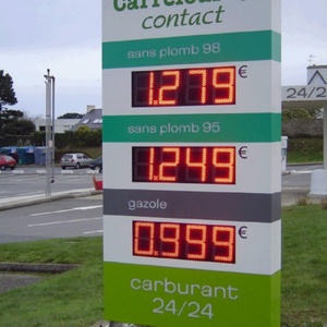 Panneau de station-service à prix de carburant LED, panneaux à double face à retournement avec source lumineuse à tube vert rouge 8.88 9 10, panneau à double face sur poteau - Product Image 5