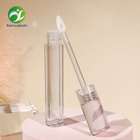 Tube de brillant à lèvres vide de 5 ml, forme ronde, transparent, avec bouchon à vis, pour baume à lèvres et rouge à lèvres, conteneur cosmétique rechargeable