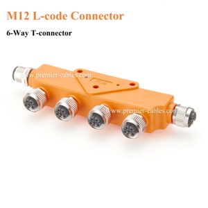 वाटरप्रूफ एम 12 एल कोडिंग एल-कोडित सेंसर कनेक्टर एम 12 पावर डिस्ट्रीब्यूटर्स 5-वायर 4 + पी 5पिन एडाप्टर शाखा केबल - Product Image 5