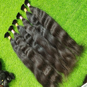 Extensiones de cabello humano Remy del sur de la India, máquina a granel, trama doble, varios estilos, incluido el cuerpo de agua, ondas rectas sedosas sueltas - Product Image 1